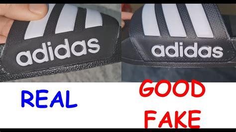 adidas slides fake vs original|how to check if your slide is real.